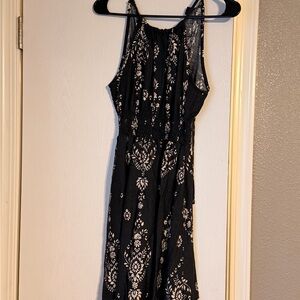 SHEIN Black and White Floral Dress